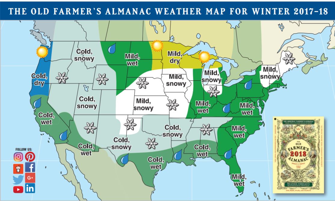 Upstate NY will have a warm, wet winter, Old Farmer's Almanac predicts